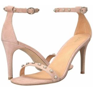 Joie Alana nude suede pearl stud heels sandals NIB